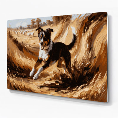 Dogs Australian Kelpie Brown Metal Wall Art