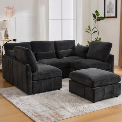 Chenille Modular Sectional Sofa Couch