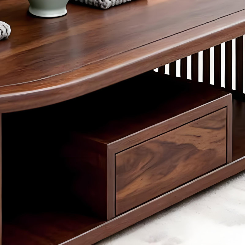 Console en bois massif de style médiéval, 15.7" H x 55" W x 26.7" D