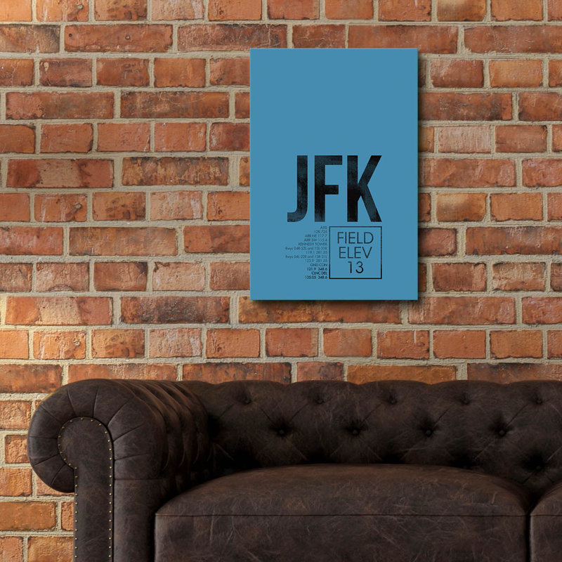 "JFK ATC" par O8 à gauche, H 24 po x l 16 po x P 0,2 po