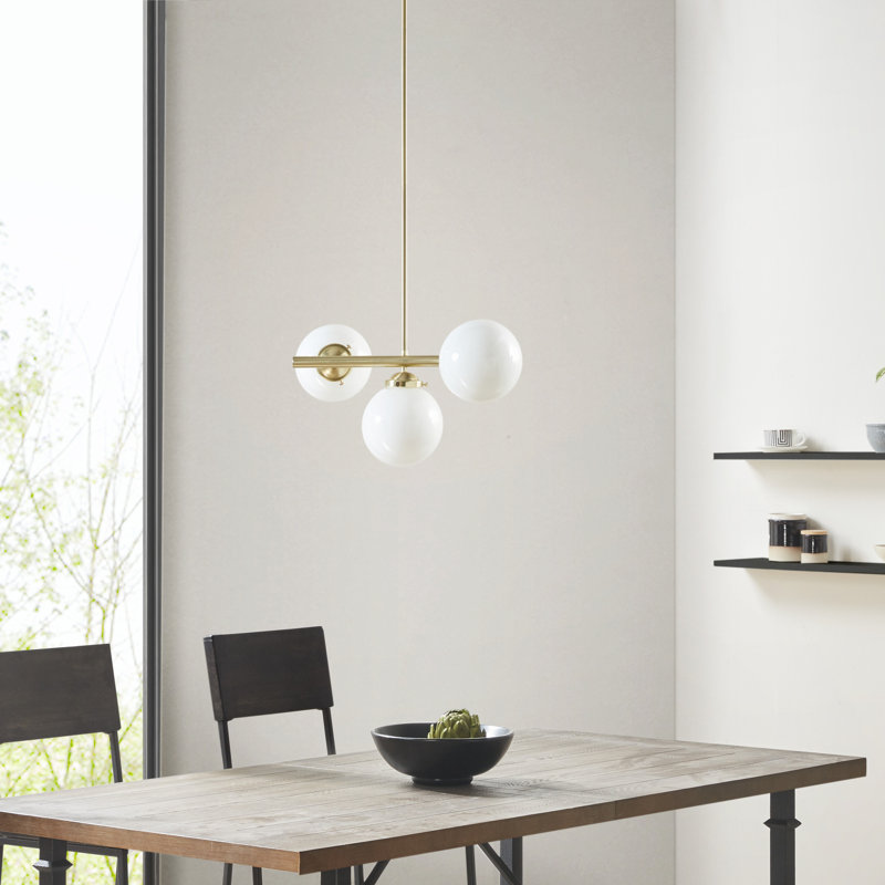  Lustre 3 lumières avec ampoules en verre givré Aurelia