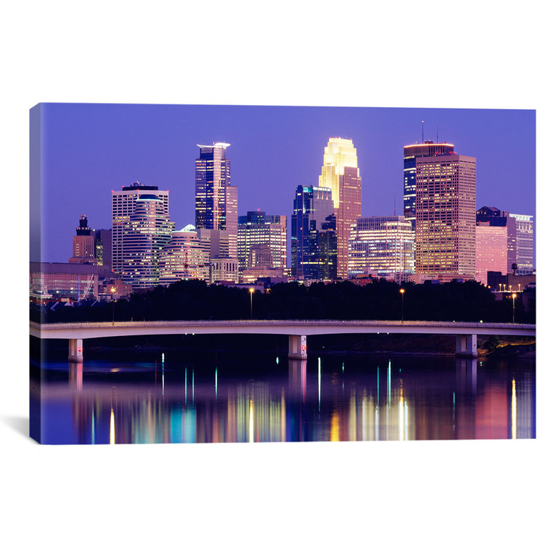 «Minneapolis, Minnesota», reproduction de photo sur toile, H 26 po x l 40 po x P 1,5 po, Toile tendue, Pas de tapis