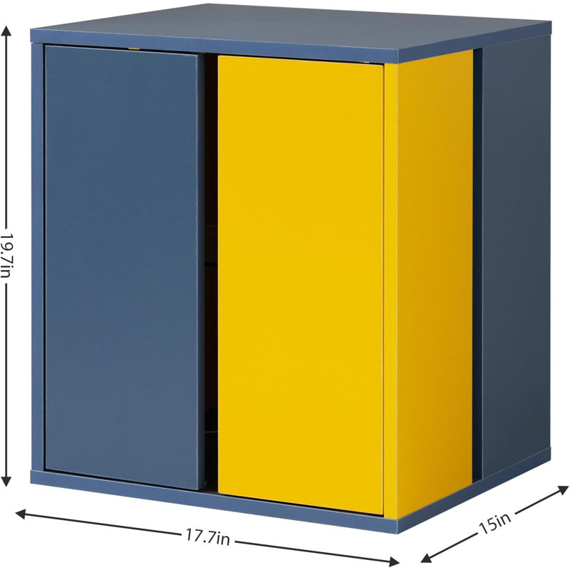 Ensemble de tables de bout Meinhart, Bleu/jaune