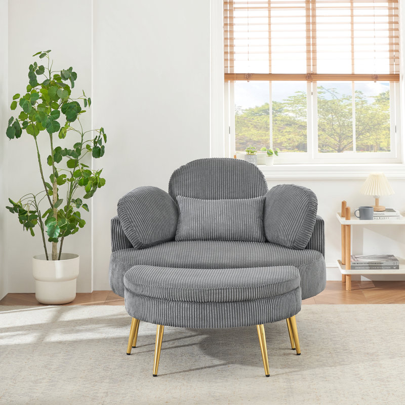 Siège confortable 61 po avec petite table de bout pour le déjeuner, Gris
