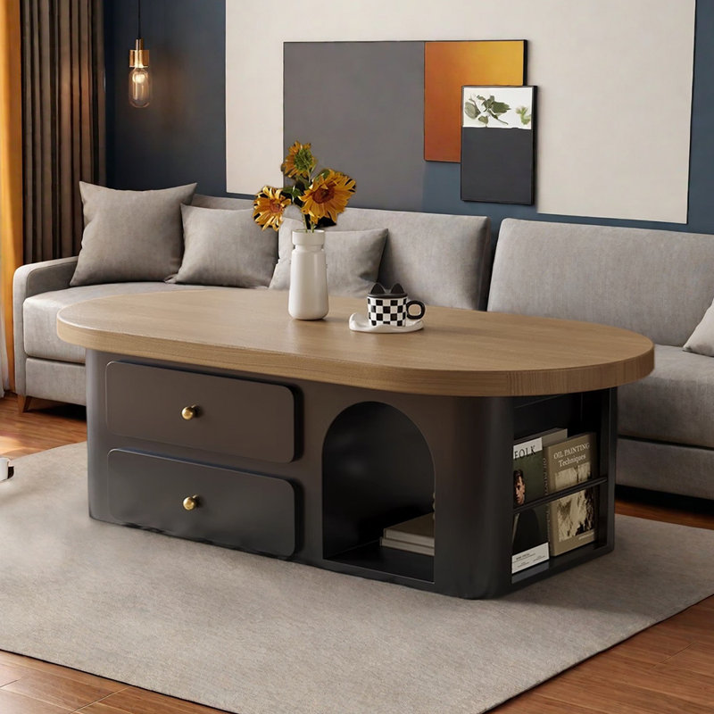 Minimalist solid wood coffee table, 15.74" H x 51.18" W x 23.62" D