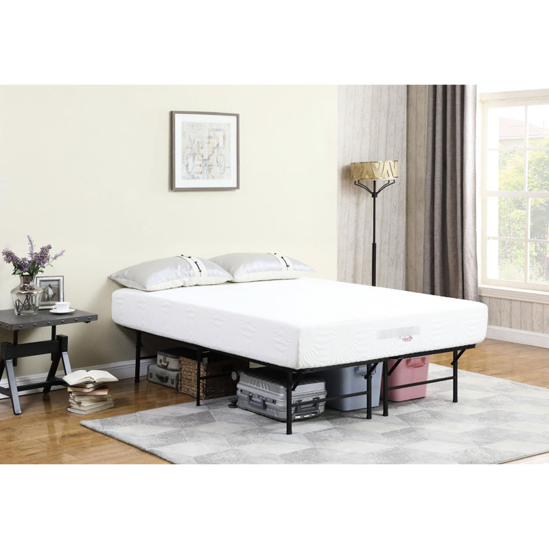 Lit plateforme double noir, acier robuste pour lit de nuit Lullaby