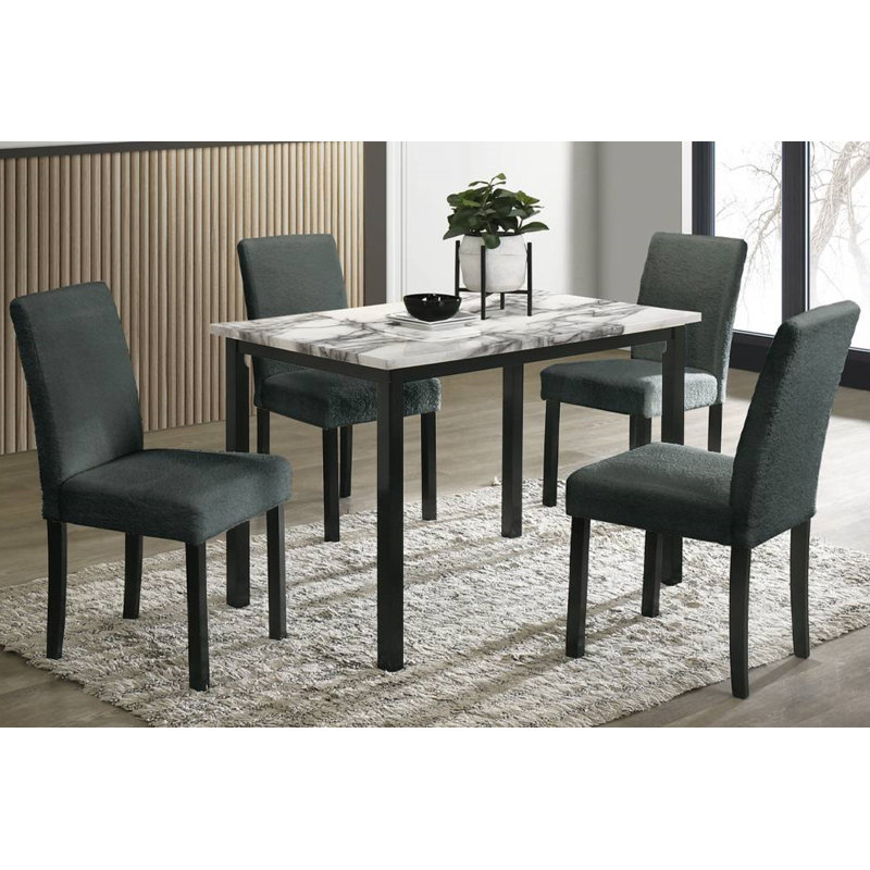 Giannetti 5-PCS DINING SET, Black