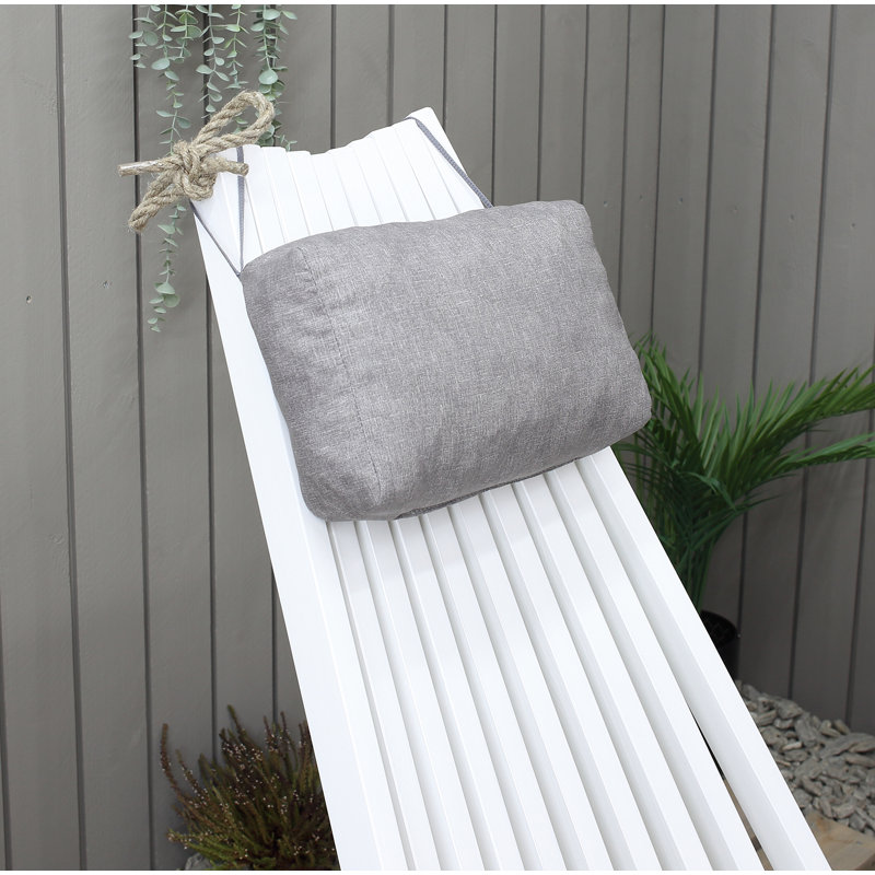 Israel Pine Outdoor Armless Lounge Chair, White