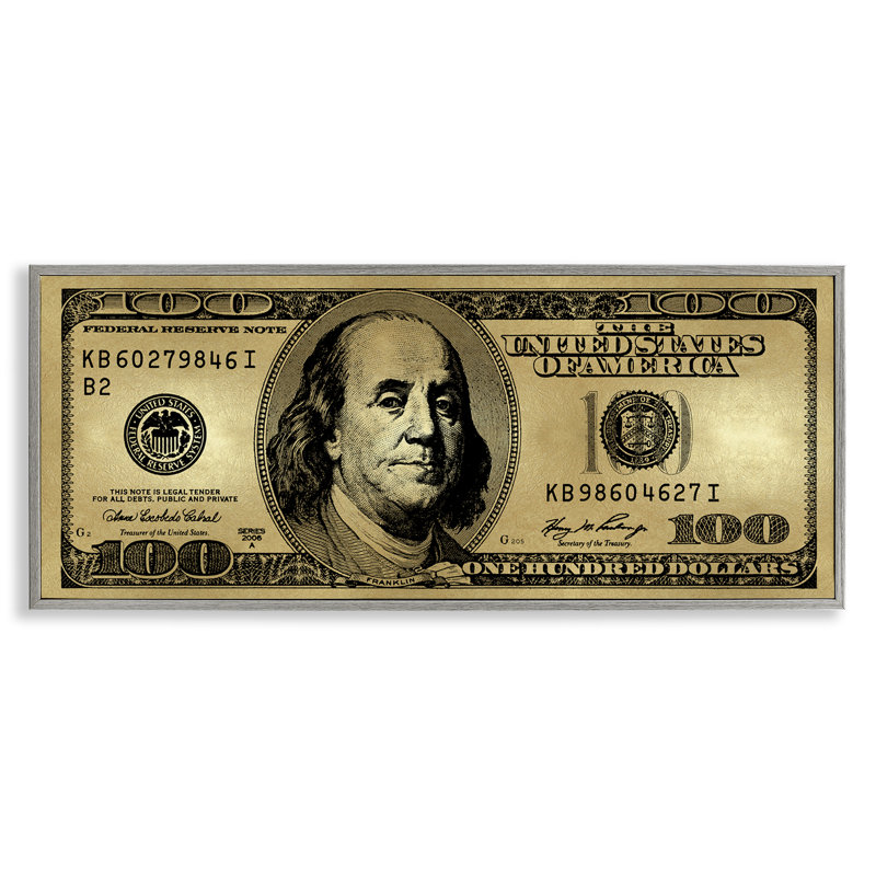 «Billet de cent dollars», art giclée par Madeline Blake bh-578, Estampe numérique Farmhouse, H 10 po x l 24 po