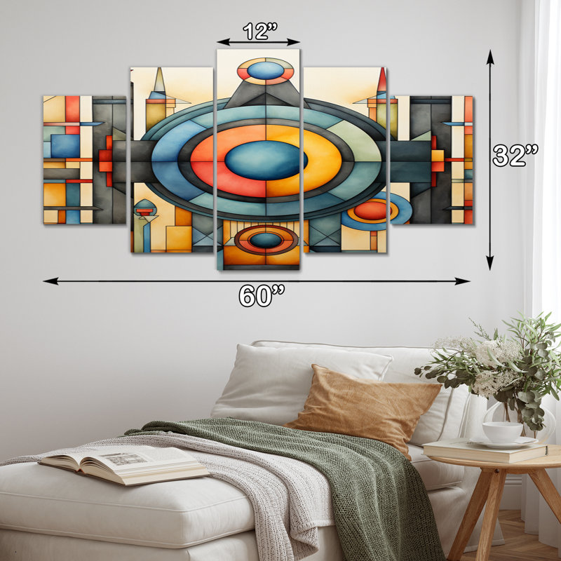 African Ndebele Patterns - 5 Piece Wrapped Canvas Print