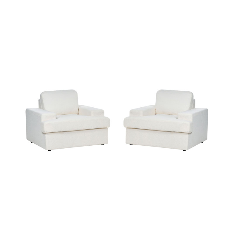 Lecenta Upholstered Armchair, White