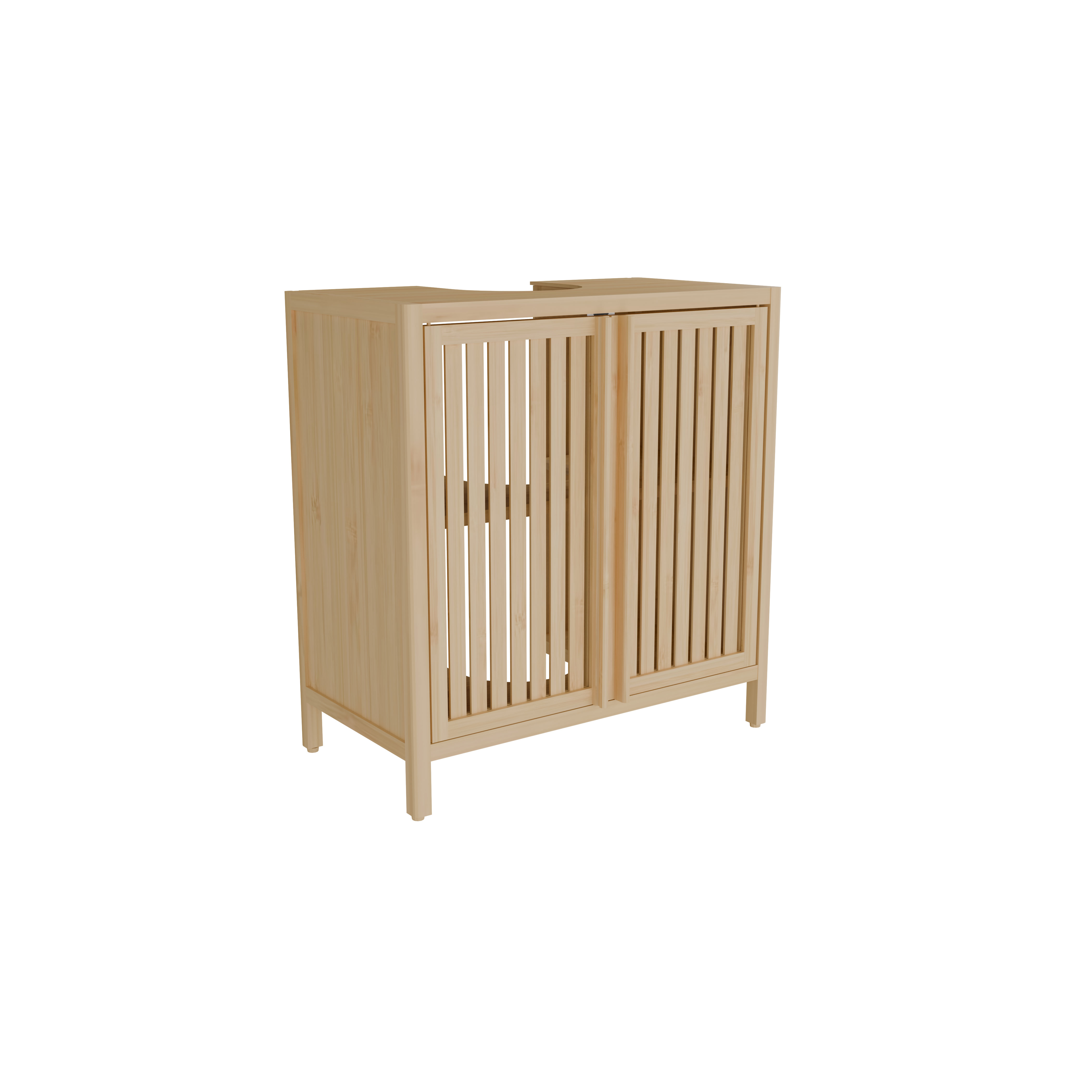 Curated visual reference: Fresh Look at George Oliver Natural Bamboo Bathroom Vanity Cabinet With Drawers