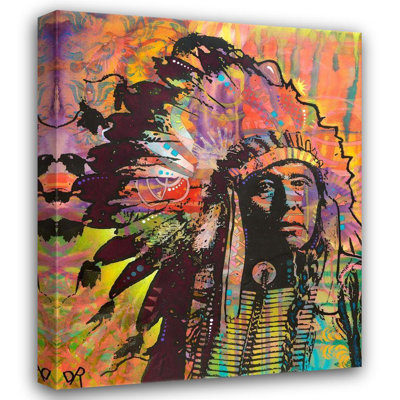 Red Barrel Studio® Dean Russo Collection Gallery Wrapped Canvas Art Titled: Native American III