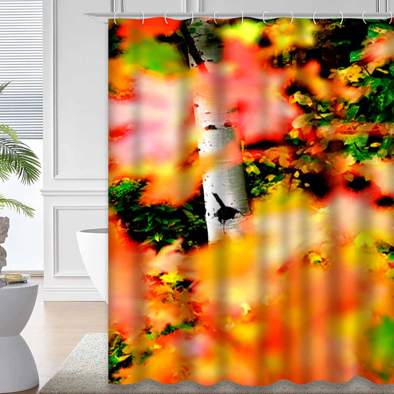 Rideau de douche Autumn Birch Tree, L 72 po x l 72 po