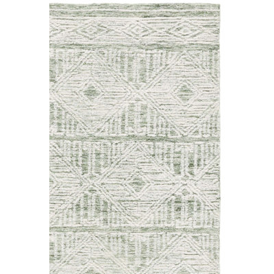 Pine Hand Tufted Wool;Cotton Geometric Rug