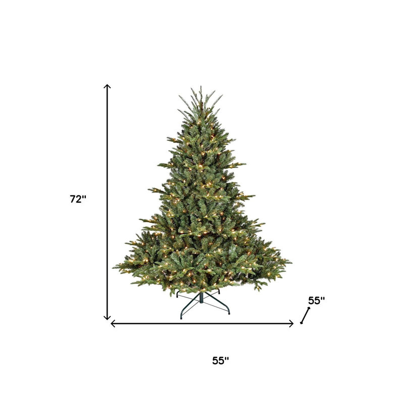 6' Pre Lit Full Pine Christmas Tree