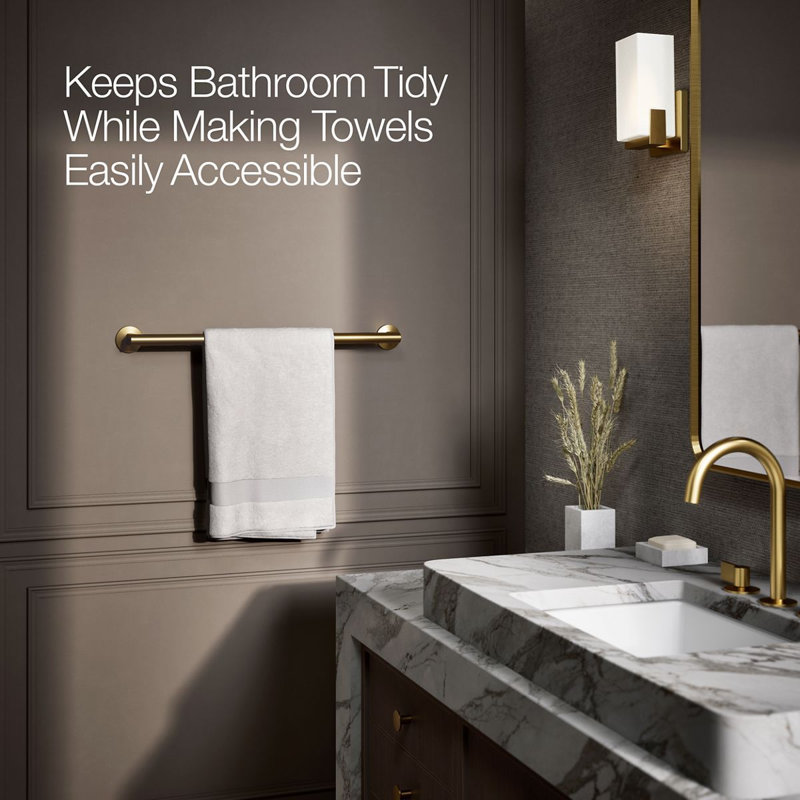 Components Towel Bar, 24"W, Vibrant Brushed Moderne Brass