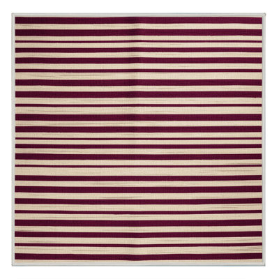 Machine Washable Horizontal Stripes Beige Area Rug