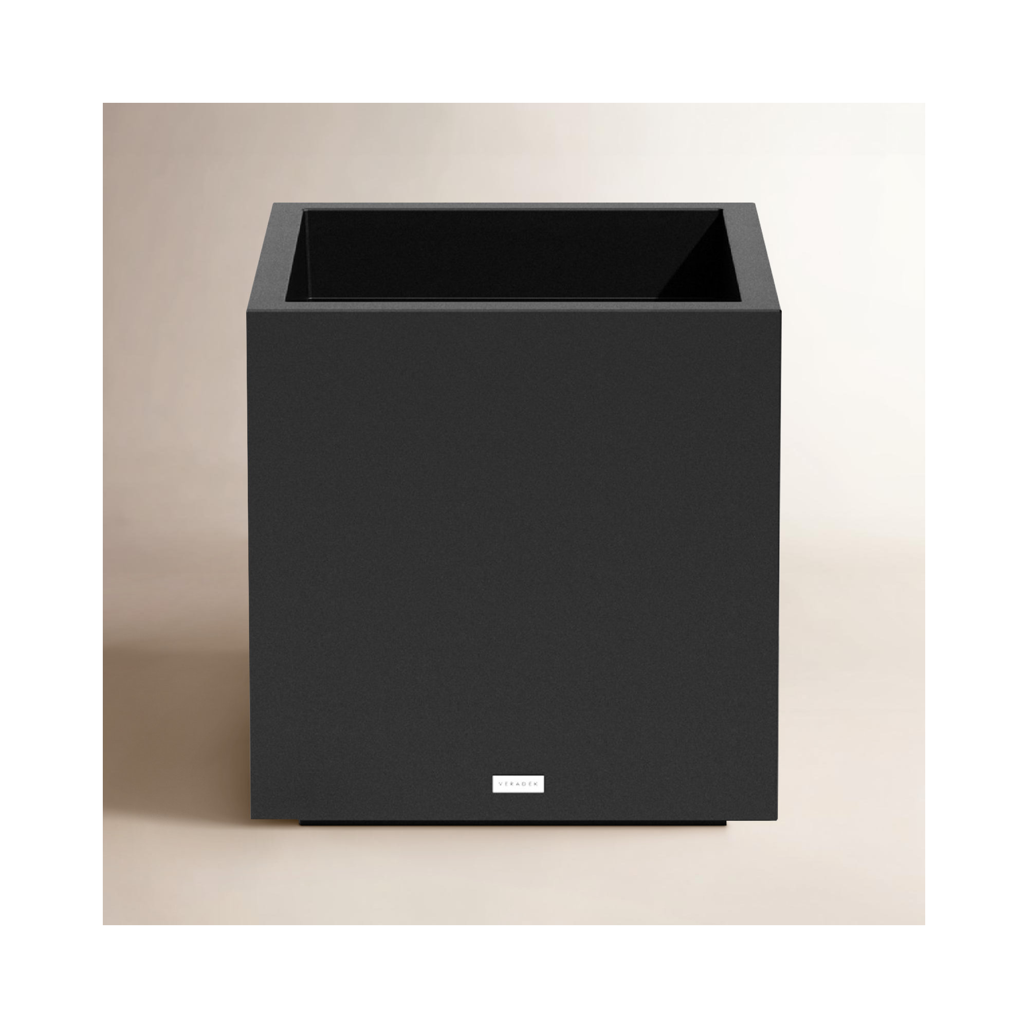 Block Series Cube Planter, Black, 22.25" H x 21" W x 21" D