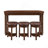 4 Piece Bar Table Set With3 PU Upholstered Bar Stools, Breakfast Table With 3 Padded Stools Solid Wood Counter Height Dining Table Set For Living Room, Dining Room.  Cherry-701909919