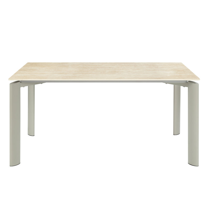 Gray Ceramic Top Dining Table With A Subtle Elegance Rectangular Stylish Edge