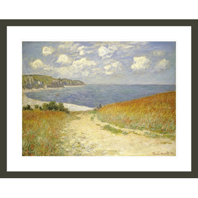 Path In The Wheat at Pourville by Claude Monet -Framed Giclee Print