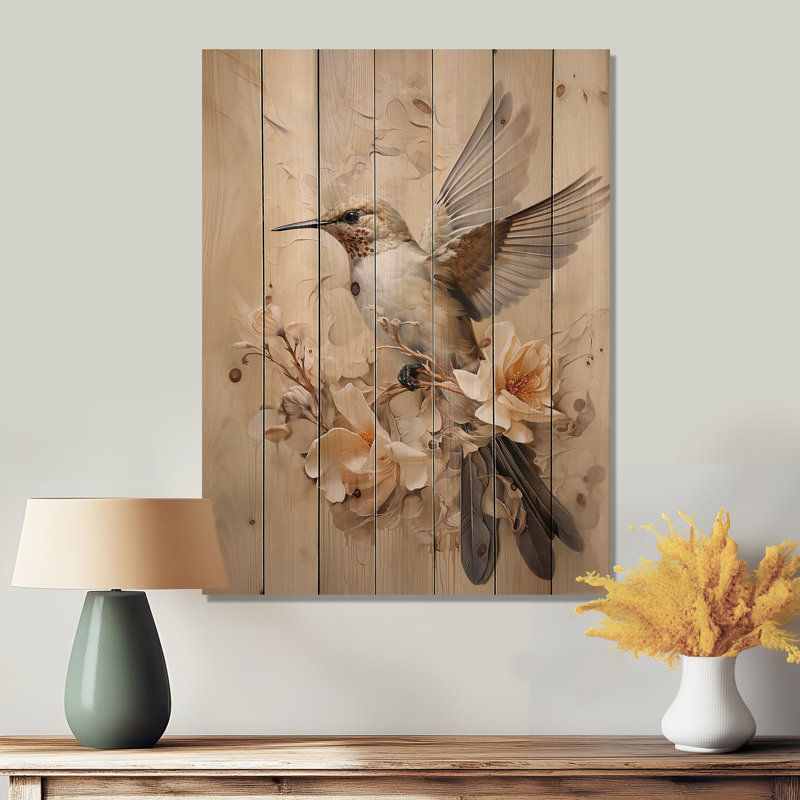 Denain - Décoration murale animaux sur bois de pin naturel, H 32 po x l 24 po