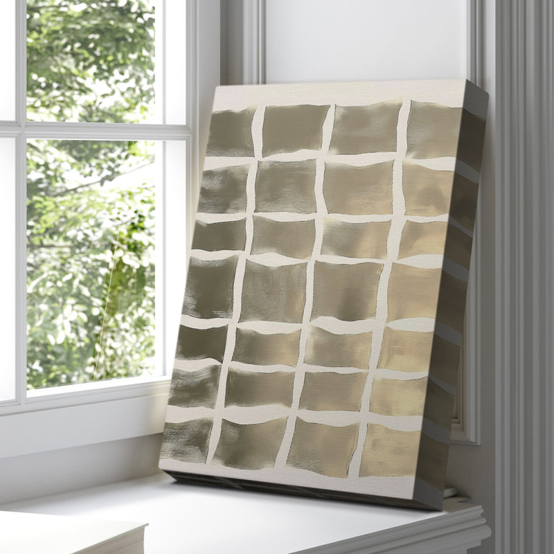 Toile tendue avec châssis abstrait XLIV - prête à être accrochée, H 18 po x l 12 po