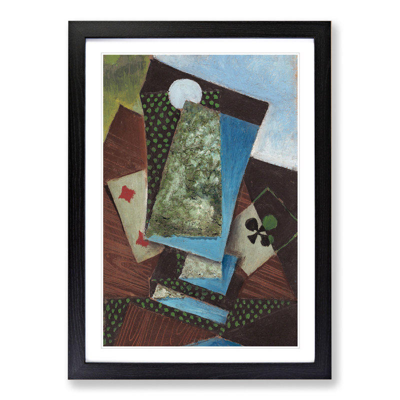 Playing Cards by Juan Gris - Picture Frame Painting, Black Framed, 48cm H x 36cm W x 2cm D