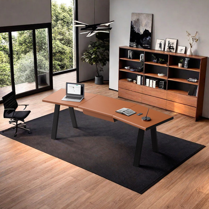 Bureau à forme libre Maksimas, H 29,53 po x l 55,12 po x P 27,56 po, Orange