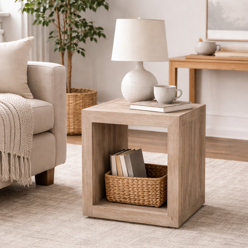 Jade Accent Table, New White Wash