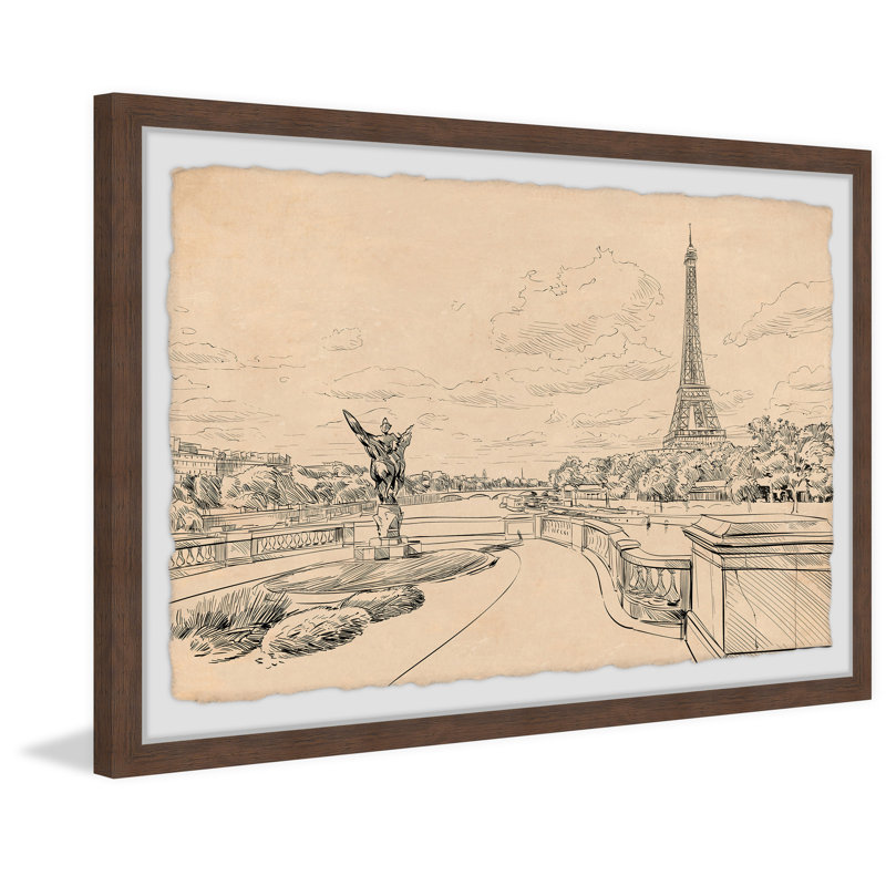 "La Tour Eiffel", reproduction encadrée, H 24 po x l 36 po