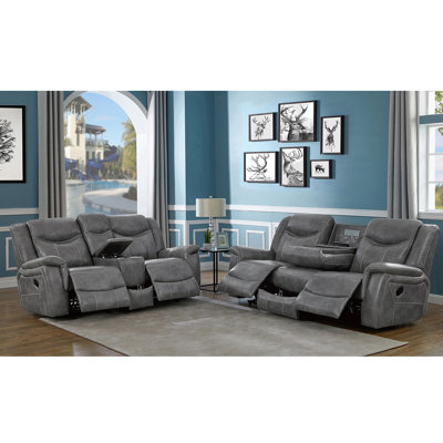 Masley Grey 2-Piece Reclining Living Room Set