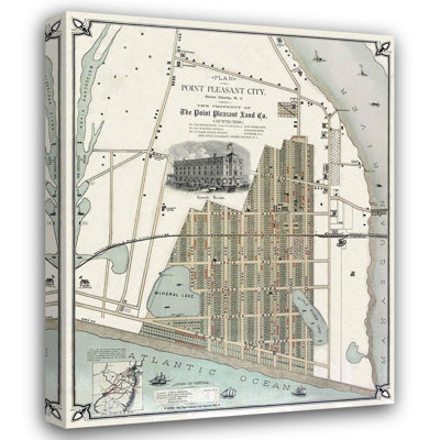 Lark Manor™ Land Co Gallery Wrapped Canvas Art Titled: Point Pleasant New Jersey Landowner, 1880