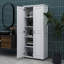 Armoire de rangement surélevée pour salle de bain avec plancher autoportant à 2 portes et tablettes intérieures réglables