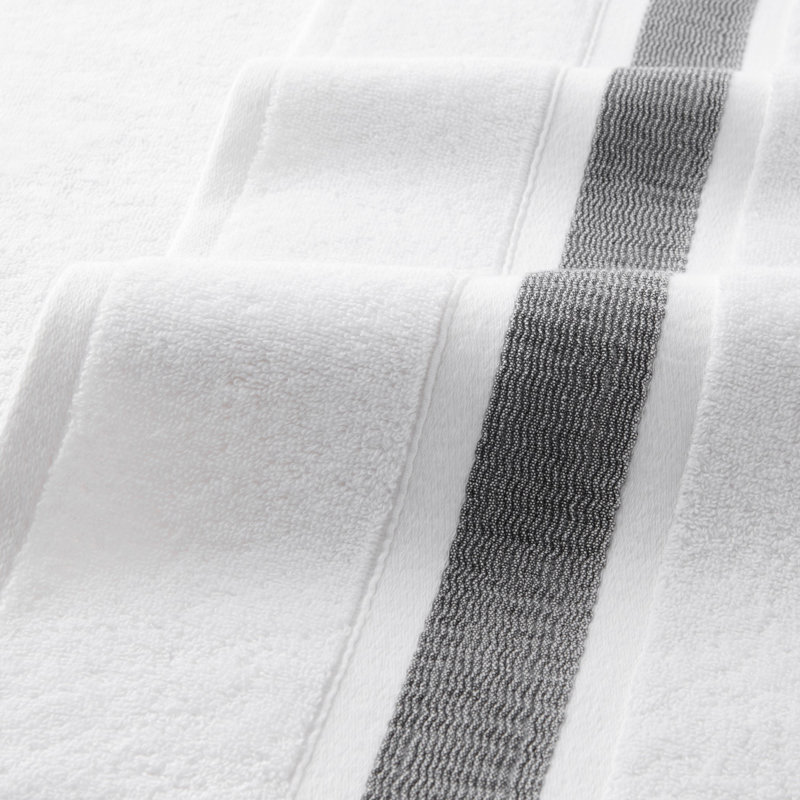 Essuie-mains turc rayé en coton égéen 600 g / m² Davé (paquet de 8), Gris foncé