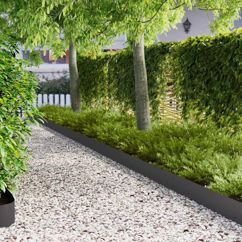 Lawn Edging Fencing, Black, 20cm H x 103cm W
