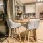Aghaboy Upholstered Counter Stool with Metal Frame-839654143
