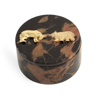 Boîte à accessoires rondes en marbre boursier