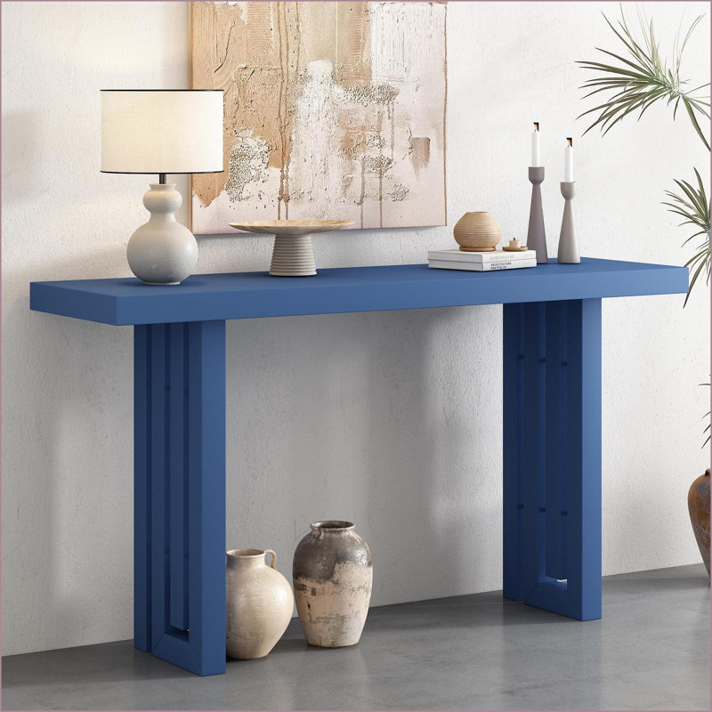 Table basse U-Style en placage de chêne pour salon / entrée, plateau spacieux et amp; Assemblage facile
