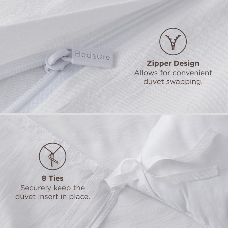 Ensemble de housse de couette Litsure, Blanc, Housse de couette surdimensionnée pour très gran