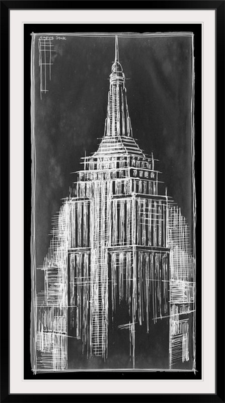 Print, 38" H x 23" W x 1" D, Black Frame