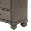 Commode haute Recus, 6 tiroirs avec poignées en laiton, bois massif gris