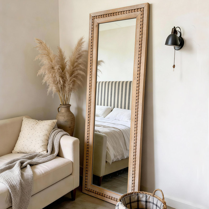 Miroir de plancher rectangulaire fait à la main, 64 po x 22 po, Rectangulaire
