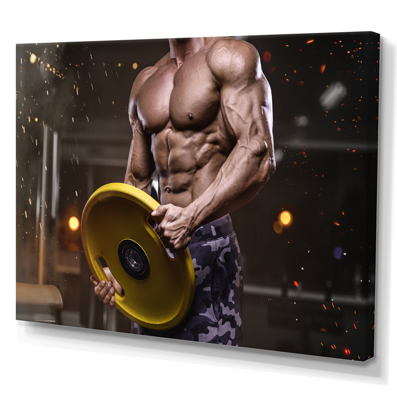 Haltères musclés, H 16 po x l 32 po x P 1 po, Toile tendue