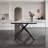 59-Inch Modern Rectangle Expandable Dining Table With Retractable Leaf, Sintered Stone Top & Black Carbon Steel X-Base, Sturdy 4-6 Person Table For Small Apartments, Kitchen, Dining Room-122165437-122165439