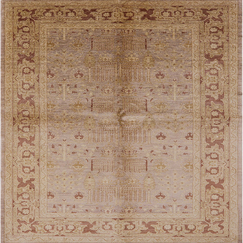 Tapis 100% Mid-Century moderne lavable à la machine 2955, Carré 7 pi