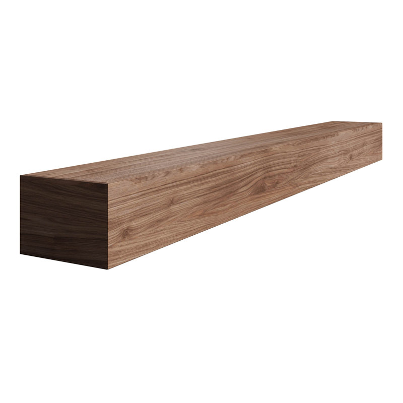5 In. D X 7.25 In. W X 72 In. L Unfinished White Oak Wood Mantel, Natural Hickory, 60" L