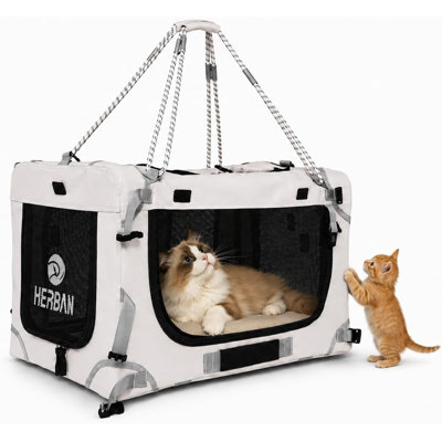 Porte-chat à parois souples, sac de voyage pliable pour voiture, 1 compartiment