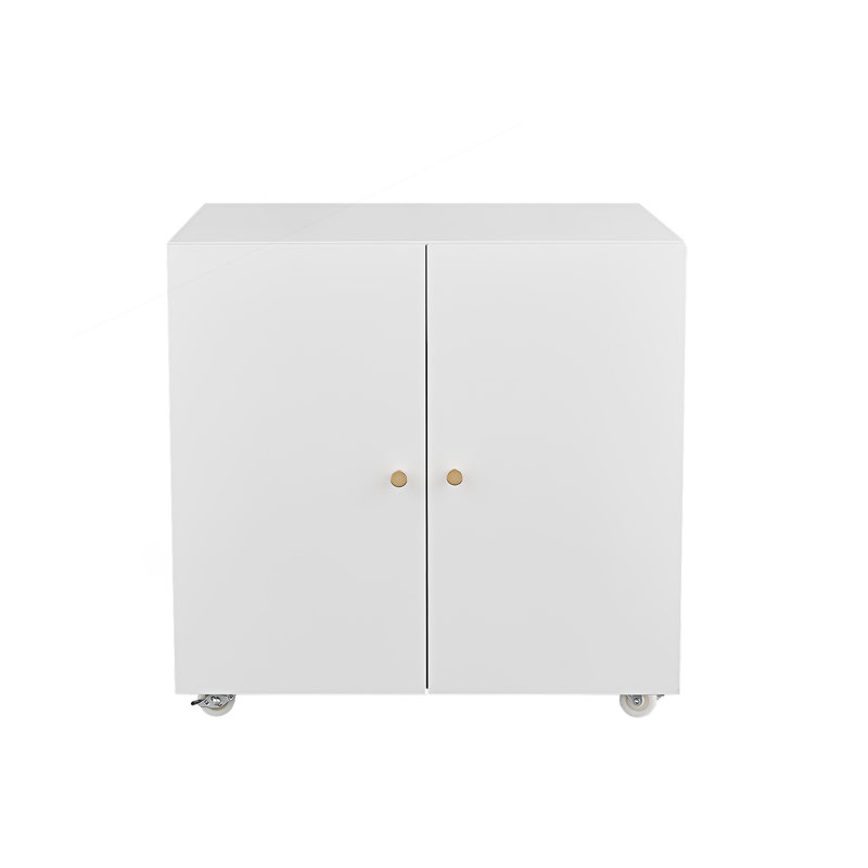Support d'imprimante de bureau avec roulettes, classeur latéral mobile avec porte-classeur, armoire d'entrée, Blanc